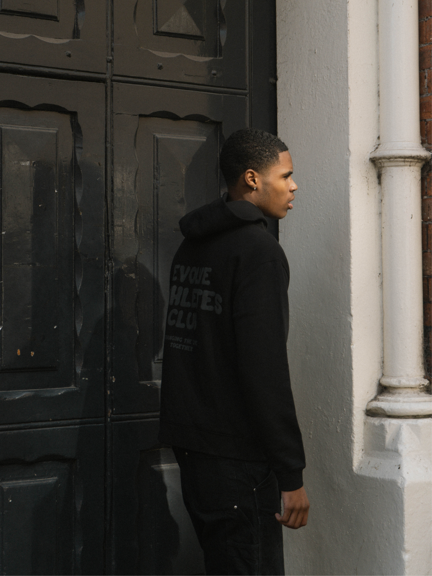 Evolve Winter 23 Collection Black Hoodie Coal Print