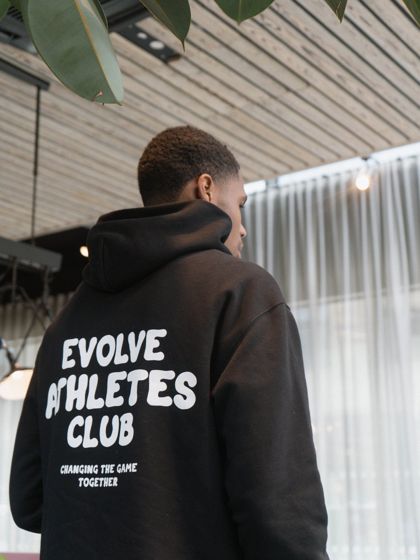 Evolve Winter 23 Collection Black Hoodie White Print